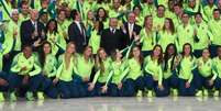 O presidente interino Michel Temer recebe os atletas olímpicos no Palácio do Planalto   Foto: Agência Brasil