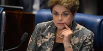 A presidenta afastada Dilma Rousseff faz sua defesa durante sessão de julgamento do impeachment no Senado   Foto: Agência Brasil