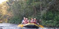 Rafting em Brotas foi o jeito de aproveitar adrenalina entre amigos  Foto: Arquivo pessoal