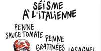 Charge publicada pelo 'Charlie Hebdo' sobre o terremoto na Itália  Foto: Reprodução