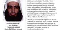 O governo americano ofereceu recompensa de US$ 5 milh&otilde;es por informa&ccedil;&otilde;es sobre Abu Muhammad al-Shimali  Foto: REWARDS FOR JUSTICE