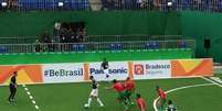 De virada, o Brasil derrotou Marrocos em sua estreia na disputa do futebol de 5 (para deficientes visuais)  Foto: Reprodução/Instagram
