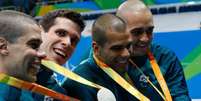 Daniel Dias, Phelipe Rodrigues,André Brasil e Ruiter Silva conquistaram a medalha histórica para o Brasil (Foto:Marcelo SÃ¡/MPIX/CPB)  Foto: Lance!