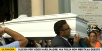 O enterro de Tiziana foi transmitido ao vivo pela TV italiana  Foto: RAI NEWS24 / BBC News Brasil