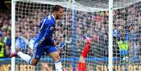 Eden Hazard celebra gol contra o Leicester no Stamford  Foto: EFE