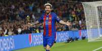 Messi comemora um dos seus gols  Foto: EFE