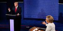 Donald Trump e Hillary Clinton participam de debate nos Estados Unidos  Foto: Getty Images