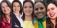 Rute Costa, Aline Cardoso, Adriana Ramalho, Janaina Lima e Sâmia Bonfim: as novas caras das mulheres na Câmara de São Paulo   Foto: Divulgação