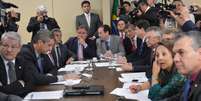 Reunião do ministro Geddel Vieira Lima com líderes da base aliada na Câmara dos Deputados, em junho de 2016.  Foto: Antonio Cruz/Agência Brasil