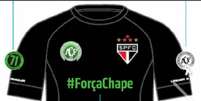Camisa em homenagem à Chapecoense produzida pelo São Paulo (foto:Divulgação)  Foto: Lance!