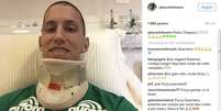 Jackson Follmann em imagem reproduzida do Instagram antes de viajar para Chapec&oacute;  Foto: Instagram/Reprodu&ccedil;&atilde;o