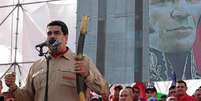 Nicolás Maduro durante discurso em manifestação na Venezuela  Foto: EFE