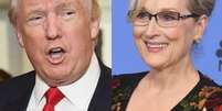 Donald Trump criticou Meryl Streep após o discurso da atriz no Globo de Ouro, neste domingo, 8 de janeiro de 2017  Foto: Getty Images / PurePeople