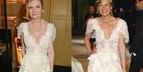 Kirsten Dunst repete vestido rendado 13 anos depois  Foto: Getty Images / PurePeople