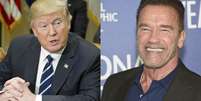 Arnold Schwarzenegger e Donald Trump têm trocado tuítes com provocações desde a campanha eleitoral. O ator, que é republicano, não votou em Trump.   Foto: Getty Images