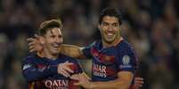 Suárez e Messi são grandes amigos fora de campo (Foto: LLUIS GENE / AFP)  Foto: Lance!