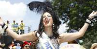 Emanuelle Araújo estreia no Carnaval de rua como rainha de bateria do Monobloco, que aconteceu no Obelisco do Ibirapuera, em São Paulo, na tarde deste domingo, 19 de fevereiro de 2017  Foto: Divulgação, Felipe Panfili / PurePeople