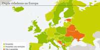 Países europeus onde é permitida a dupla cidadania  Foto: Deutsche Welle