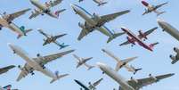 Montagem feita com voos do aeroporto de Munique  Foto: Mike Kelley  / BBC News Brasil