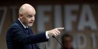 Gianni Infantino, presidente da Fifa, fala durante o 67&ordm; congresso da entidade  Foto: Reuters