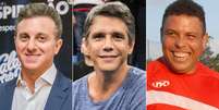 Luciano Huck, Marcio Garcia e Ronaldo Nazário: cobranças e ironias pelo apoio ao senador delatado  Foto: TV Globo/Divulgação / Sala de TV