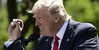 Donald Trump announces his decision to withdraw the US from the Paris Climate Accords in the Rose Garden of the White House on June 1, 2017  Foto: BBC News Brasil