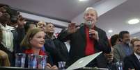  Ex-presidente Lula dá entrevista coletiva na sede do PT Nacional, em São Paulo.  Foto: Paulo Pinto/ AGPT