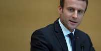Macron faz discurso no Senado em Paris  Foto: Ian Langsdon/Divulgação / Reuters