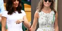 Kate Middleton e Pippa Middleton optaram por looks florais para prestigiarem o torneio de Wimbledon, em Londres, em 16 de julho de 2017  Foto: Getty Images / PurePeople