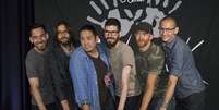 Membros do Linkin Park Shinoda, Bourdon, Hahn, Delson, Farrell e Bennington em evento em Los Angeles
18/6/2014   REUTERS/Mario Anzuoni  Foto: Reuters