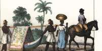 Escravos no Brasil, em pintura de 1835: Darwin cita muitas vezes exemplos claros de crueldade contra negros  Foto: Deutsche Welle