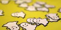 Logotipo do Snapchat em estande da TechFair LA, em Los Angeles
26/01/2017 REUTERS/Lucy Nicholson  Foto: Reuters