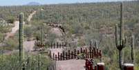 Barreira para veículos na fronteira entre EUA e México perto de Saguaro, em reserva florestal no Estado do Arizona 06/04/2017 REUTERS/Rick Wilking  Foto: Reuters