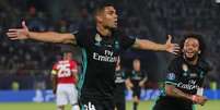 Casemiro comemora gol do Real Madrid contra o Manchester United 
  8/8/2017     REUTERS/Eddie Keogh  Foto: Reuters