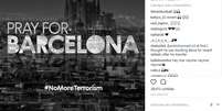 "O Real Madrid C. F. mostra a sua consternação profunda com o ataque sofrido na cidade de Barcelona e sua solidariedade com as vítimas e suas famílias e amigos, enquanto desejos uma rápida recuperação aos feridos."  Foto: Reprodução/Instagram / LANCE!