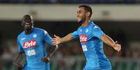 Faouzi Ghoulam comemora gol pelo Napoli  Foto: Getty Images