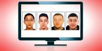 Os rostos do terror não merecem ganhar a publicidade planejada  Foto: Montagem feita pelo blog a partir de fotos divulgadas pela polícia da Espanha / Sala de TV