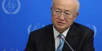 Diretor da agência nuclear da Organização das Nações Unidas (ONU), Yukiya Amano, durante coletiva de imprensa em Astana, no Cazaquistão 29/08/2017 REUTERS/Mukhtar Kholdorbekov  Foto: Reuters