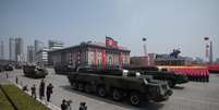 Desfile do arsenal militar na Coreia do Norte  Foto: BBC News Brasil