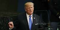 Donald Trump, presidente dos Estados Unidos, durante discurso na assembleia da ONU  Foto: Reuters
