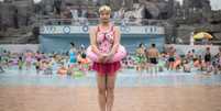 Piscina na Coreia do Norte  Foto: BBC News Brasil