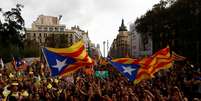 Estudantes protestam em favor da convocação do referendo sobre a independência da Catalunha.  Foto: Reuters