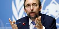 Alto comissário da ONU para os direitos humanos, Zeid Ra'ad Al Hussein, durante coletiva de imprensa em Genebra, na Suíça 30/08/2017 REUTERS/Denis Balibouse  Foto: Reuters