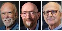 Os cientistas Rainer Weiss, Barry Barish e Kip Thorne receberam o prêmio Nobel de Física de 2017  Foto: Reuters