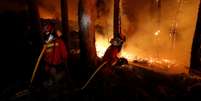 =Bombeiros trabalham para apagar incêndio perto do município de As Neves, na Espanha 15/10/2017 Ministério de Defesa da Espanha/UME/Luismi Ortiz/Divulgação via REUTERS  Foto: Reuters