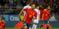 Jordi Alba celebra seu gol pela Espanha  Foto: Reuters