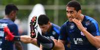 Pablo em treino do Corinthians  Foto: Gazeta Press