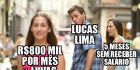 Torcida do Palmeiras brinca com acerto com Lucas Lima  Foto: Reprodução / Humor Esportivo