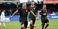 George Puscas celebra gol do Benevento  Foto: Reuters