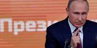 Presidente russo, Vladimir Putin, durante coletiva de imprensa anual em Moscou 14/12/2017 REUTERS/Sergei Karpukhin   Foto: Reuters